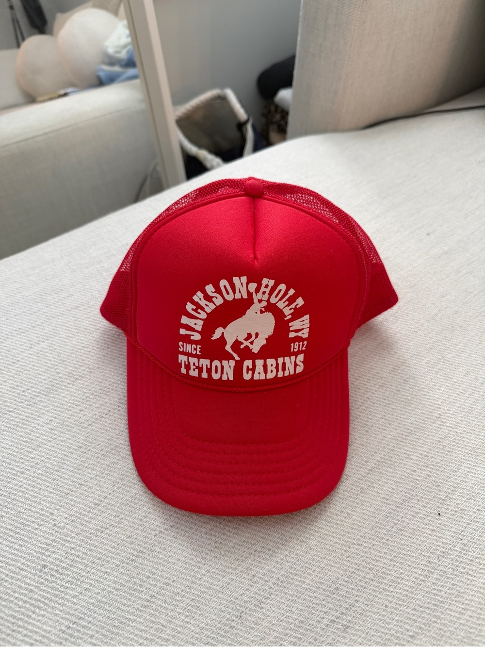 Diamond Cross Ranch Red Mesh Trucker Hat